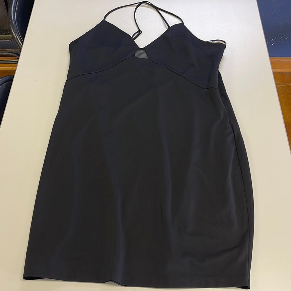 Black stretchy cocktail dress from Express